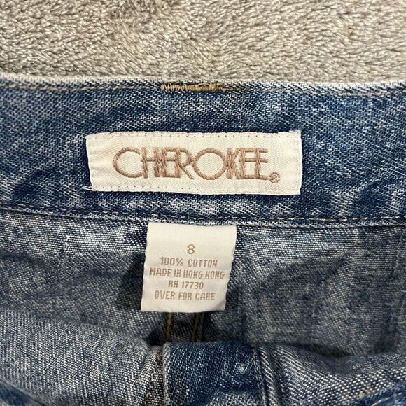 Vintage Cherokee Denim Skirt Sz 8 Button Up 100% Cotton 90s 90’s Y2K Jean Button - Picture 6 of 9